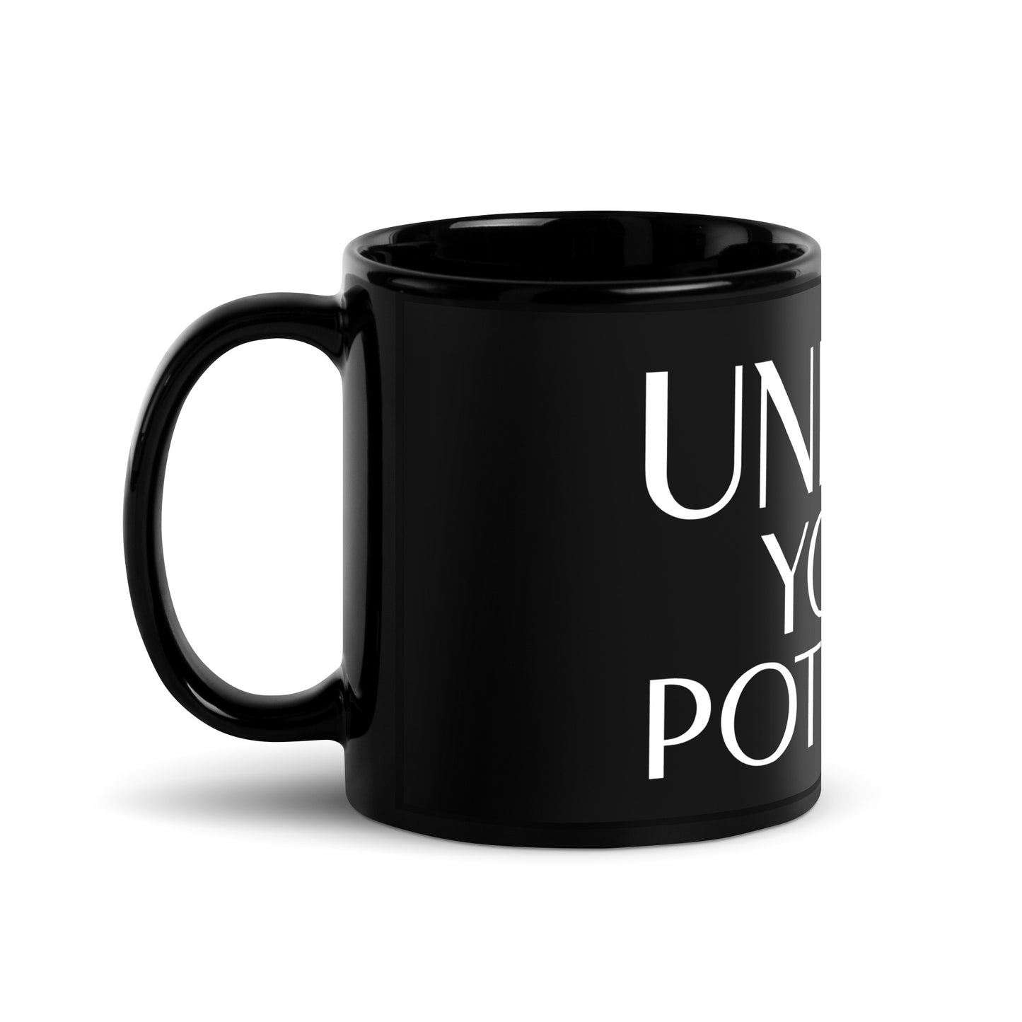 Unlock Your Potential Black Glossy Mug